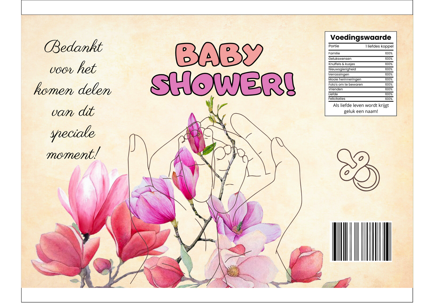 Wikkel babyshower bloemen